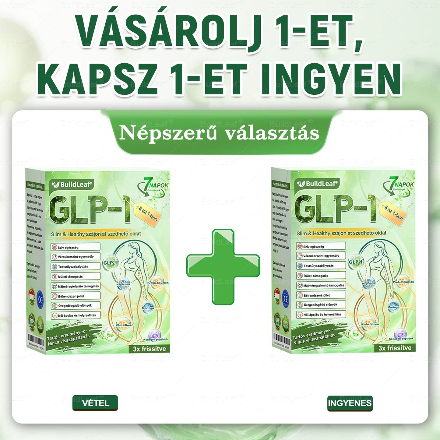 đBuildLeafÂź GLP-1 8-az-1 Slim & EgĂ©szsĂ©ges Oldat (Napi 1 adag · EredmĂ©ny 7 nap alatt),SegĂti a fogyĂĄst, vĂ©di a szĂvet, szabĂĄlyozza a cukorszintet, javĂtja az emĂ©sztĂ©st Ă©s az ĂzĂŒleteket â miközben feszesĂti a bĆrt Ă©s növeli az energiĂĄt.