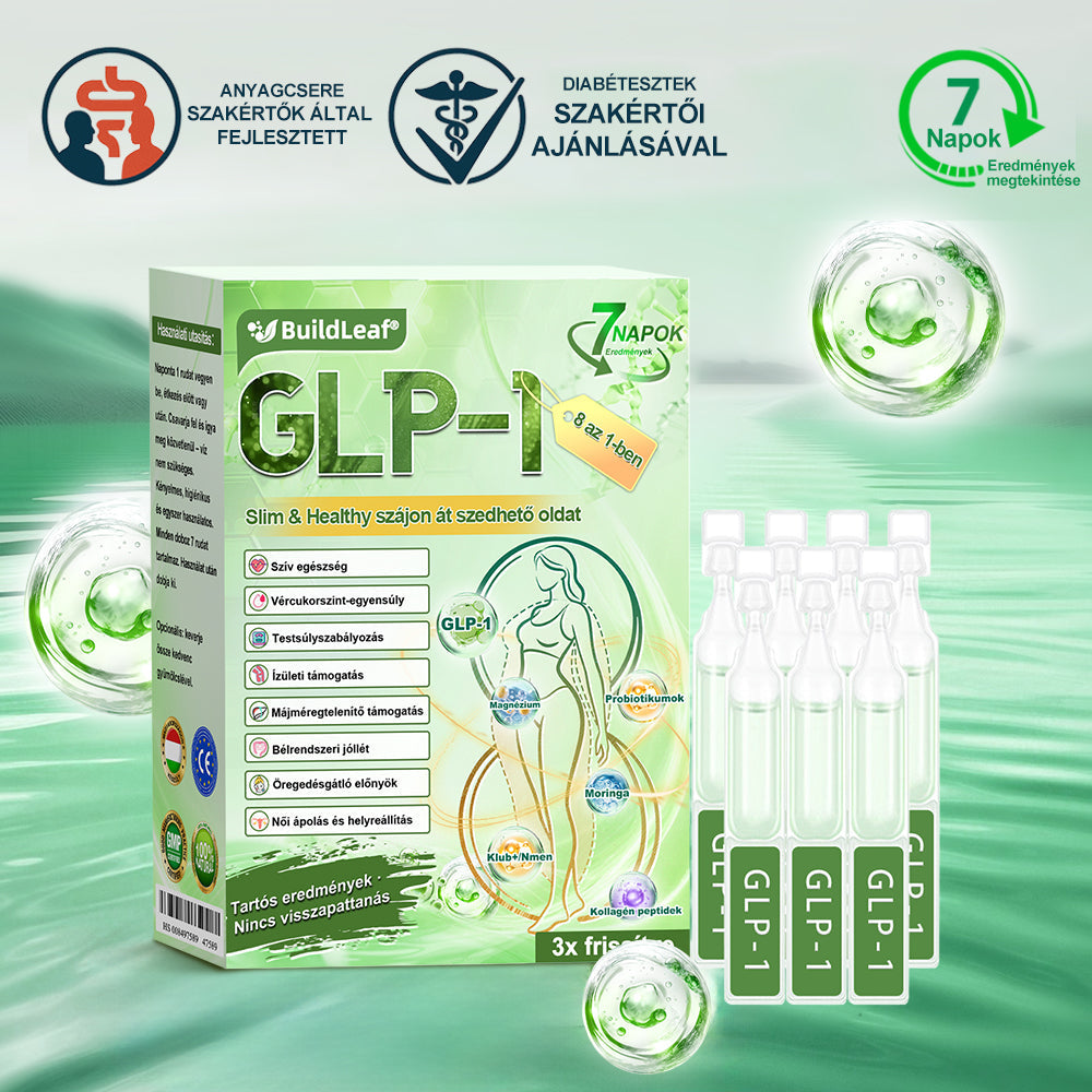 đBuildLeafÂź GLP-1 8-az-1 Slim & EgĂ©szsĂ©ges Oldat (Napi 1 adag · EredmĂ©ny 7 nap alatt),SegĂti a fogyĂĄst, vĂ©di a szĂvet, szabĂĄlyozza a cukorszintet, javĂtja az emĂ©sztĂ©st Ă©s az ĂzĂŒleteket â miközben feszesĂti a bĆrt Ă©s növeli az energiĂĄt.
