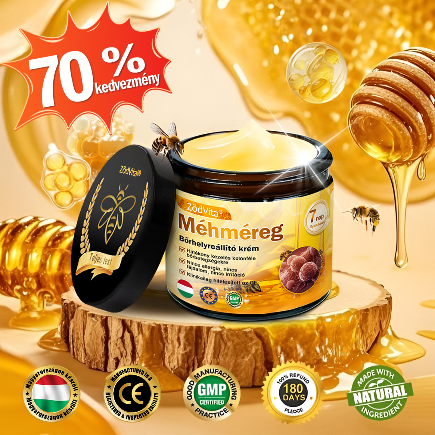 🐝👨⚕ ZödVita® Méhméreg Bőr Helyreállító Krém (👨⚕CE jóváhagyott)👍✅