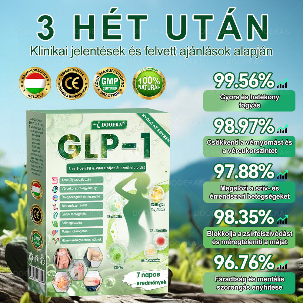 🧑⚕️DOOEKA® GLP-1 8 az 1-ben Fit & Vital Szájon át szedhető oldat – Napi egyszer, 7 nap alatt látható változás / Elhízás, szív- és érrendszeri egészség, cukorbetegség, alvási apnoe, bélrendszer egészsége, ízületi problémák és még sok más esetén