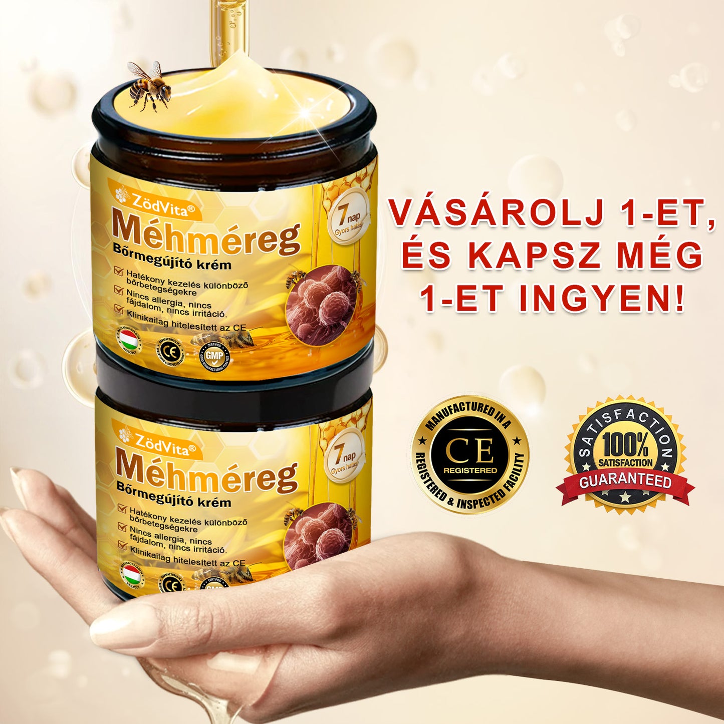 ✨ ZödVita® Méhméreg Bőr Helyreállító Krém 🔥 Magyar fejlesztés, magyarországi gyártás és szállítás