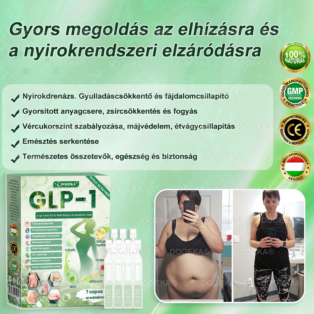 🧑⚕️DOOEKA® GLP-1 8 az 1-ben Fit & Vital Szájon át szedhető oldat – Napi egyszer, 7 nap alatt látható változás / Elhízás, szív- és érrendszeri egészség, cukorbetegség, alvási apnoe, bélrendszer egészsége, ízületi problémák és még sok más esetén