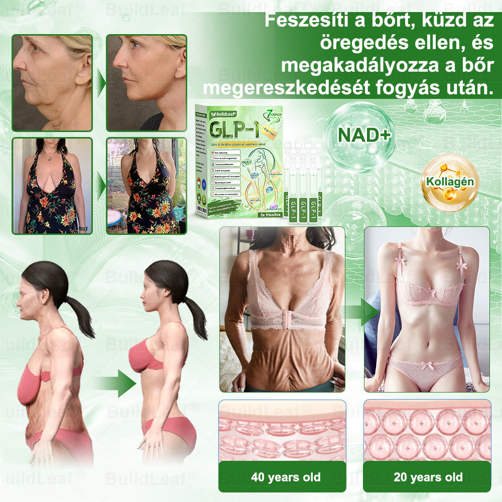 đBuildLeafÂź GLP-1 8-az-1 Slim & EgĂ©szsĂ©ges Oldat (Napi 1 adag · EredmĂ©ny 7 nap alatt),SegĂti a fogyĂĄst, vĂ©di a szĂvet, szabĂĄlyozza a cukorszintet, javĂtja az emĂ©sztĂ©st Ă©s az ĂzĂŒleteket â miközben feszesĂti a bĆrt Ă©s növeli az energiĂĄt.