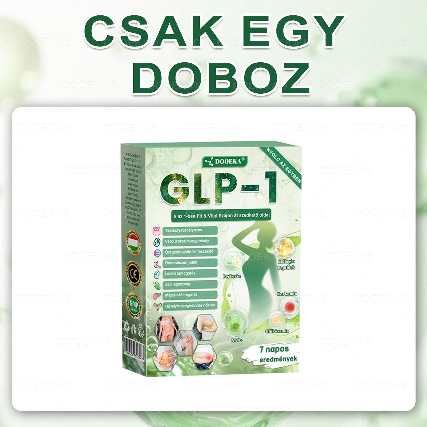 🧑⚕️DOOEKA® GLP-1 8 az 1-ben Fit & Vital Szájon át szedhető oldat – Napi egyszer, 7 nap alatt látható változás / Elhízás, szív- és érrendszeri egészség, cukorbetegség, alvási apnoe, bélrendszer egészsége, ízületi problémák és még sok más esetén