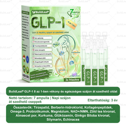 🍃BuildLeaf® GLP-1 8-az-1 Slim & Egészséges Oldat (Napi 1 adag · Eredmény 7 nap alatt),Segíti a fogyást, védi a szívet, szabályozza a cukorszintet, javítja az emésztést és az ízületeket — miközben feszesíti a bőrt és növeli az energiát.